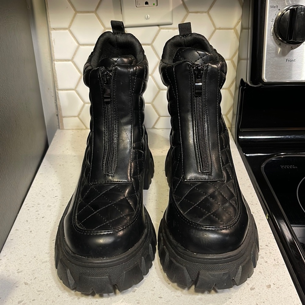 Black Lug Sole Bootied